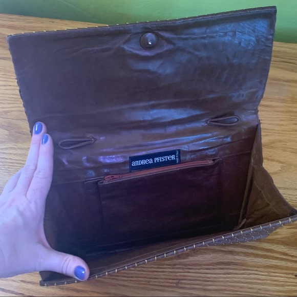 Vintage ANDREA PFISTER Italian Leather Clutch - Picture 3 of 6